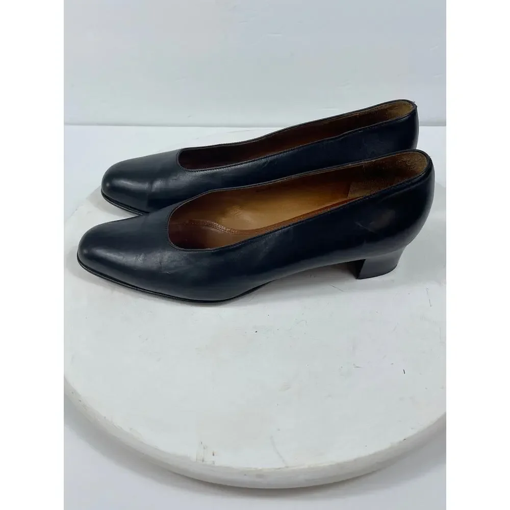 Vintage Coach Leather Short Heels Women's Size 7 Classic Italy Black